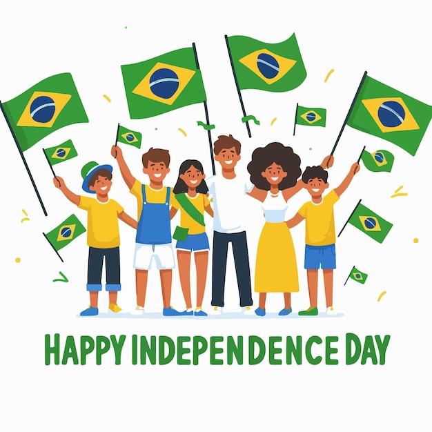 Vector happy independence day brazil vector illustration design