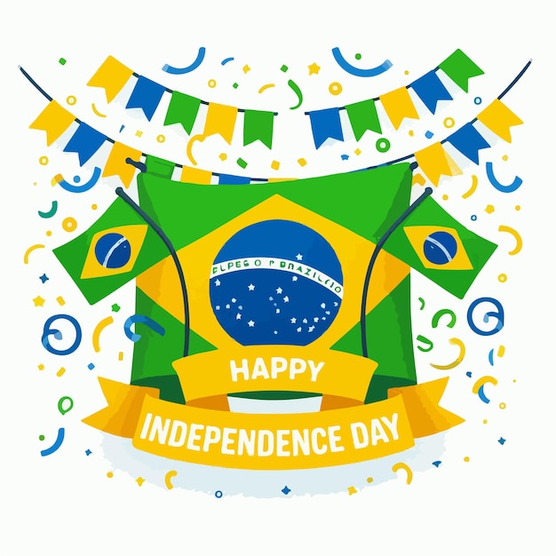 Vector happy independence day brazil vector illustration design