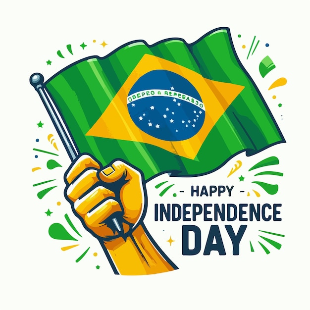 happy independence day brazil vector illustration design