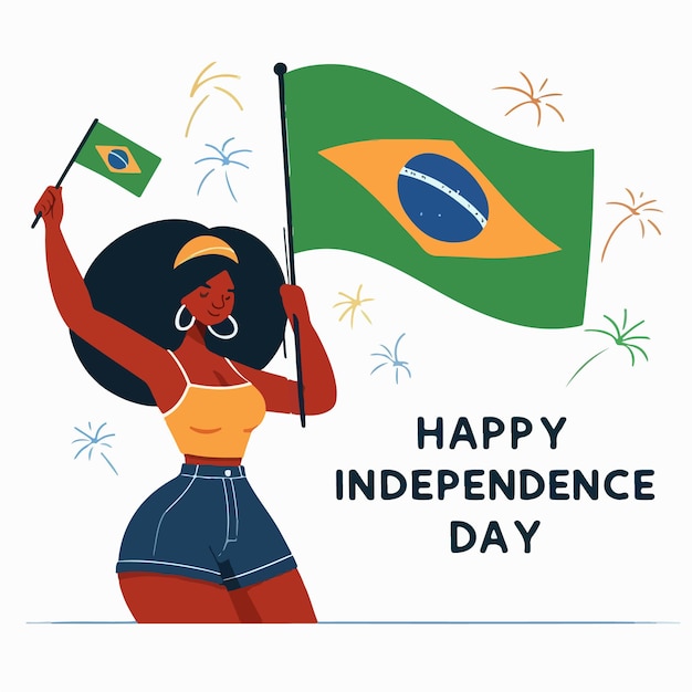 Vector happy independence day brazil vector illustration design