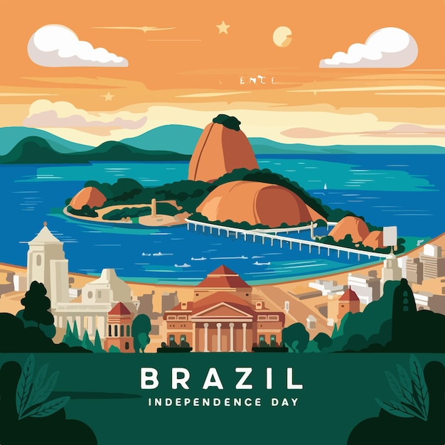 happy independence day brazil vector illustration design