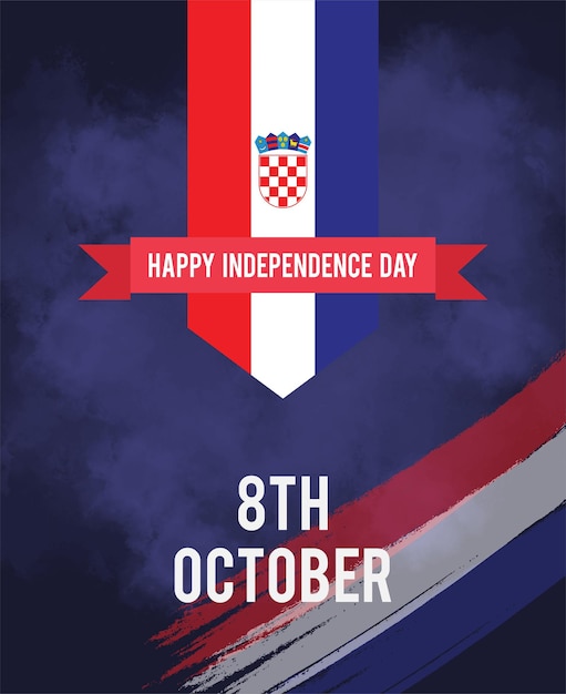 Happy Independence Day of Croatia, Vector Illustration