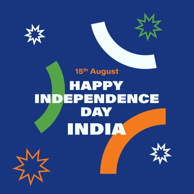 Vector happy independence day india vector illustration on 15 august with minimal background templates