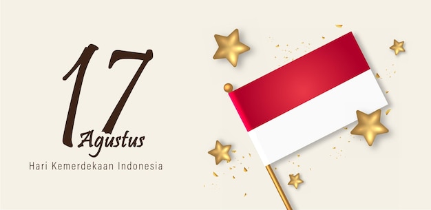 Happy Independence Day of Indonesia Vector Illustration