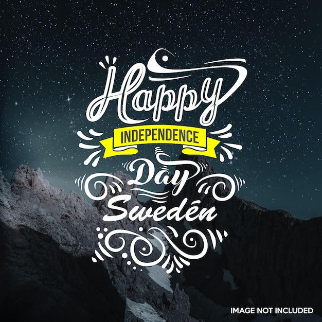 Happy independence day lettering typography poster Celebration quotation on background for country