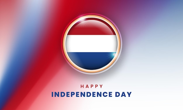 Happy independence day of Netherlands banner with the dutch 3d flag circle