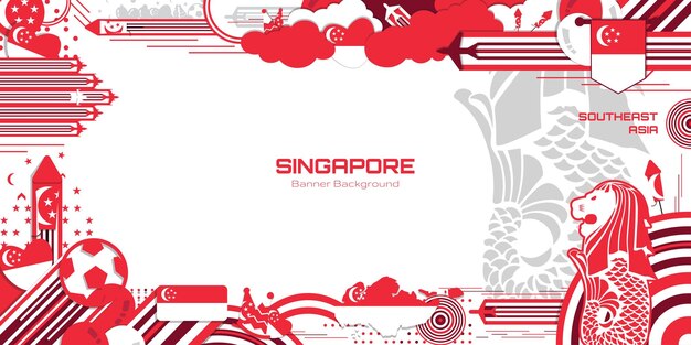 Vector happy independence day of singapore illustration background design country theme