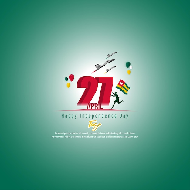 Happy independence day Togo vector illustration