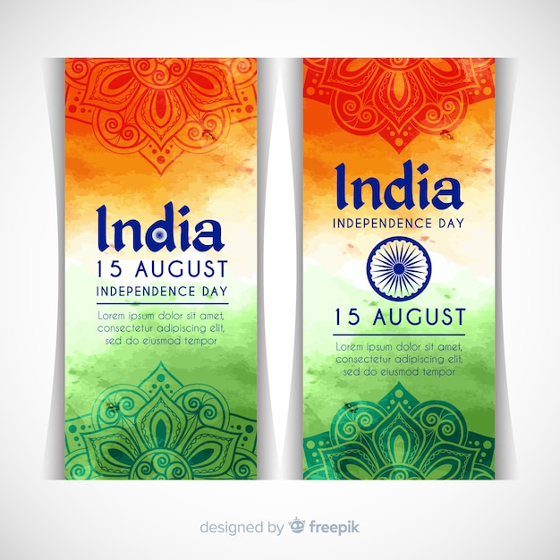 Vector happy india independence day banners