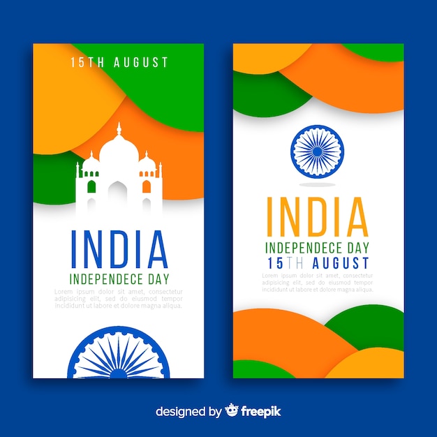 Happy india independence day banners