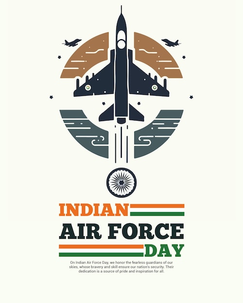 Vector happy indian air force day social media post banner template