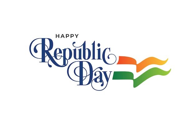 Happy Indian Republic Day Celebration Text Typographic Background Design