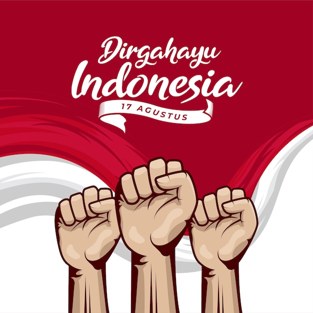 Happy Indonesia independence day background banner design