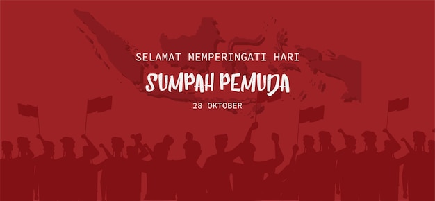 Happy Indonesian Youth Pledge Day Vector Illustration. Sumpah Pemuda Poster Design