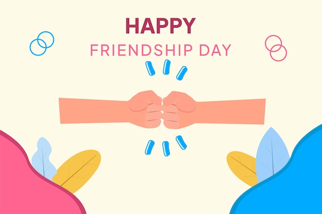 Vector happy international friendship day concept colored flat vector illustration isolated