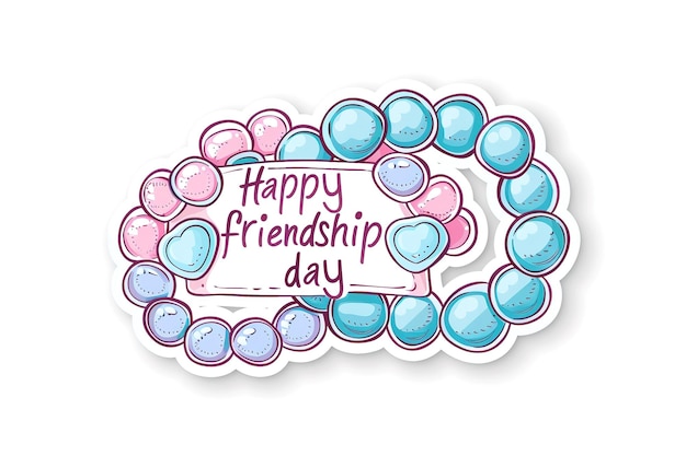 Vector happy international friendship day greeting card silhouette back view of friends group creative