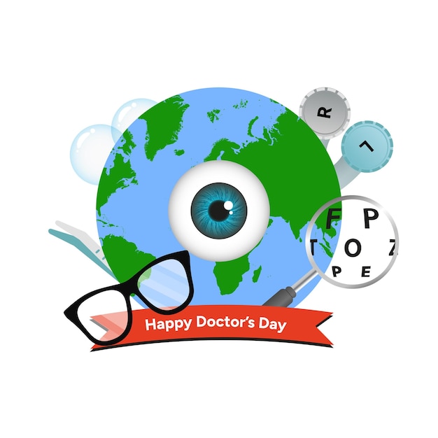 Vector happy international national doctor healthy day with world