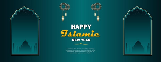 Happy islamic dark sky blue colour Background Islamic design