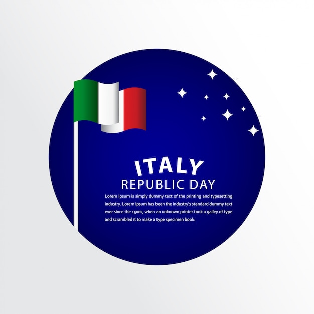 Happy Italy Republic Day Celebration Template Design Illustration