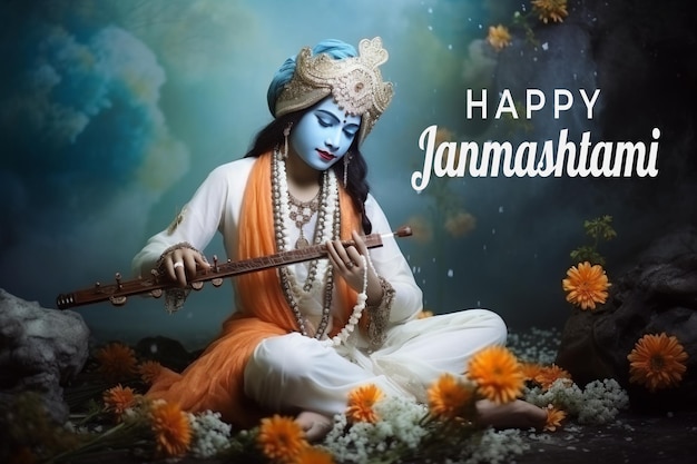 Happy Janmashtami background