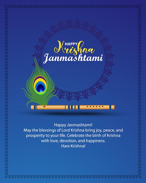 Happy Janmashtami Design Vector Illustration religious festival Typography