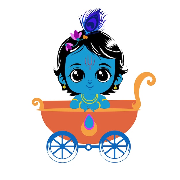 Happy Janmashtami with lord Krishna card background