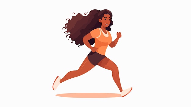 Happy Jogging Flat Vector Illustration for Health and Fitness Enthusiasts