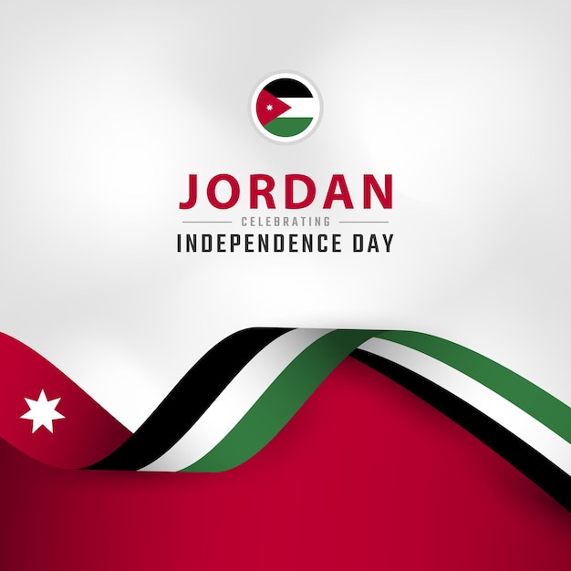 Happy Jordan Independence Day May 25th Celebration Vector Design Illustration Template for Poster