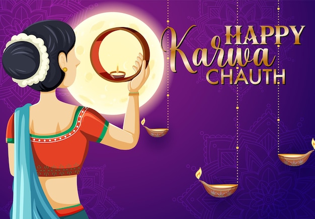 Happy Karva Chauth Poster Design