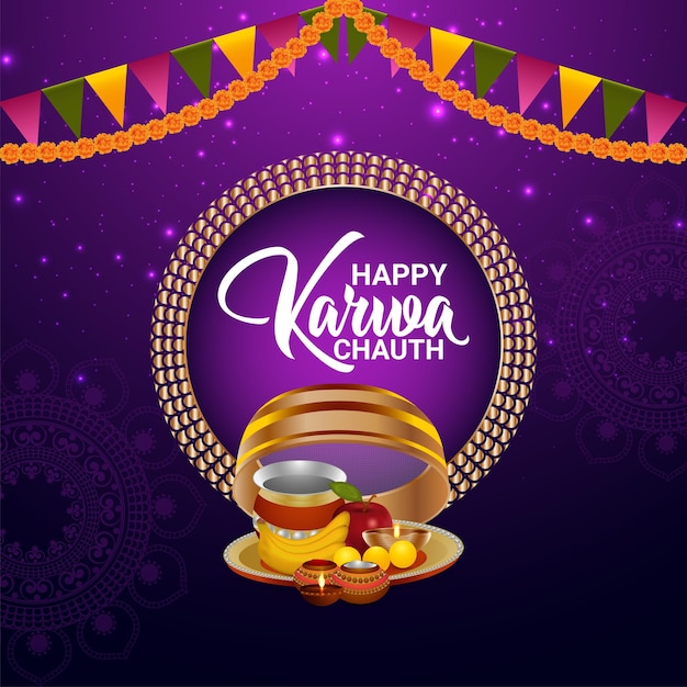 Happy karwa chauth celebration background