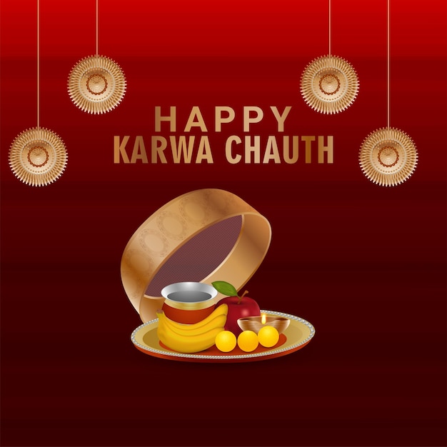 Happy karwa chauth indian festival background