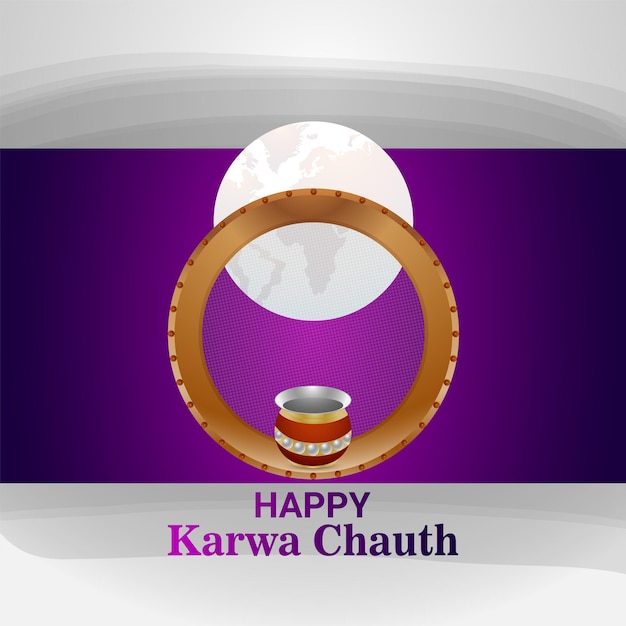 Happy karwa chauth vector card design