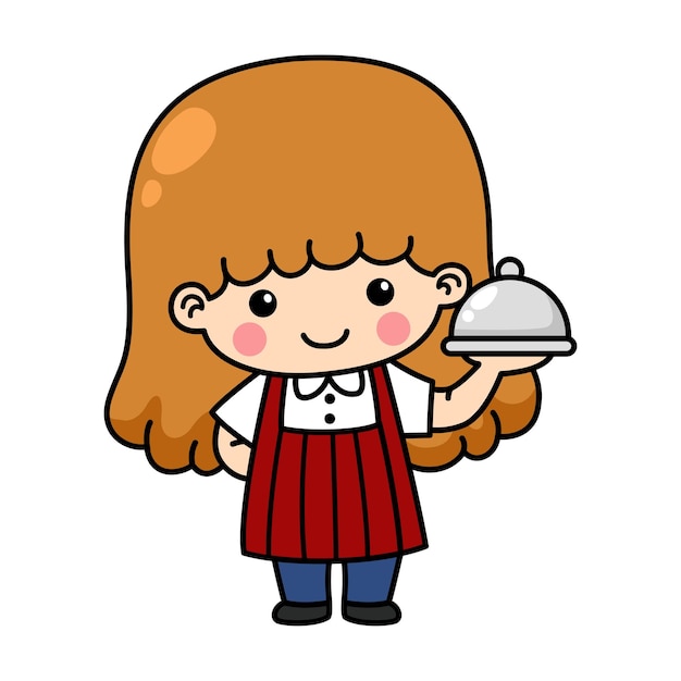 Happy kid cooking chef vector illustration