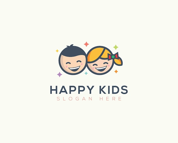 Happy Kids faces Logo for business