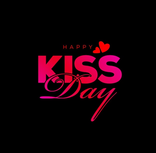 Happy Kiss Day vector post Kiss day typography