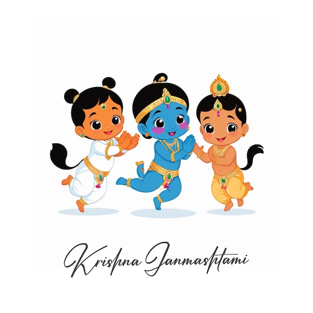 Happy Krishna Janmashtami illustration of Lord Krishna