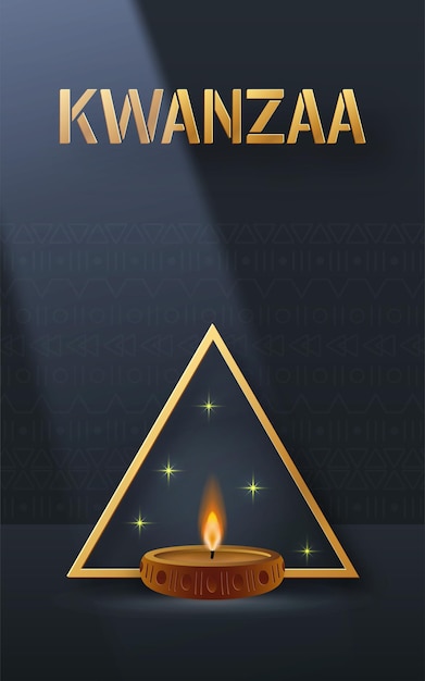 Happy kwanzaa card with nice and creative symbols on color background for kwanzaa holiday