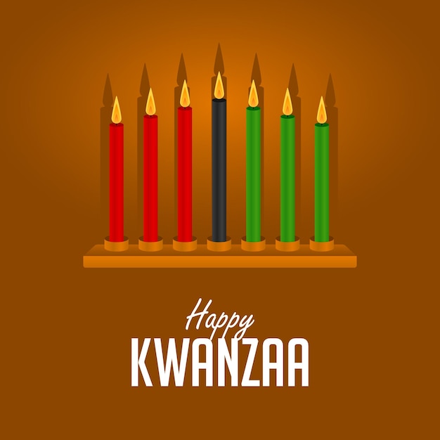 Happy kwanzaa greetings kwanzaa festivital with candles