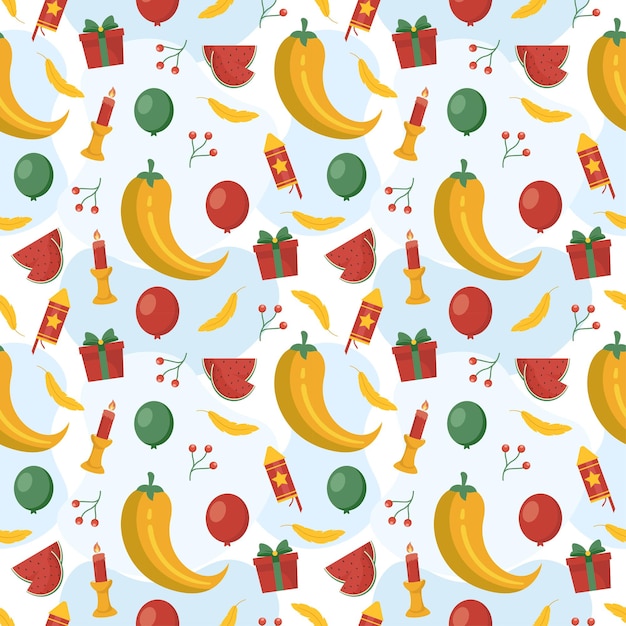 Happy Kwanzaa Holiday African Seamless Pattern Design with Festival Style Element Illustration