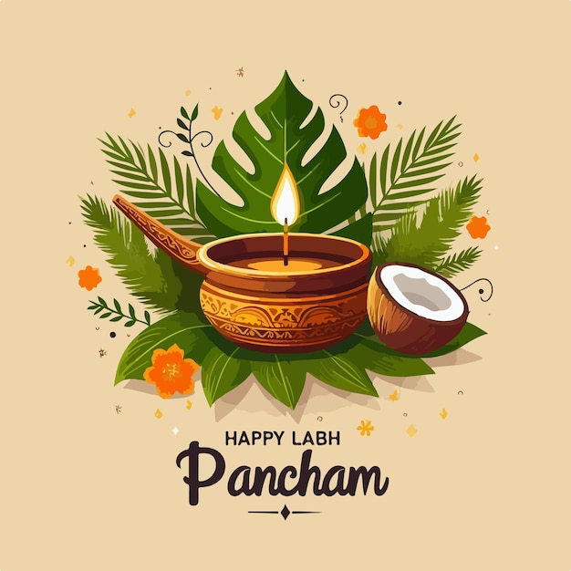 Vector happy labh pancham flat vector illustration art background design