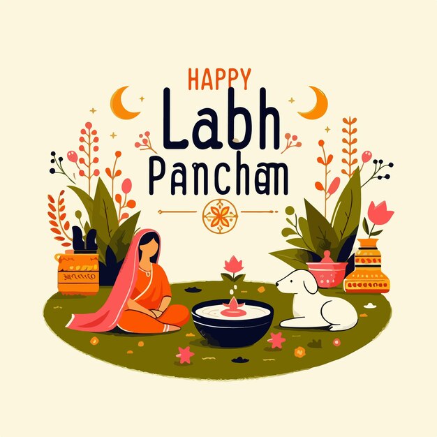 Vector happy labh pancham flat vector illustration art background design