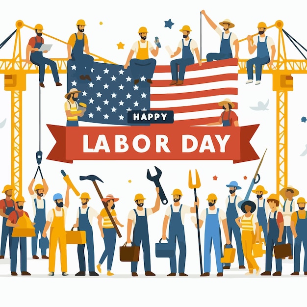 happy labor day background vector illustion