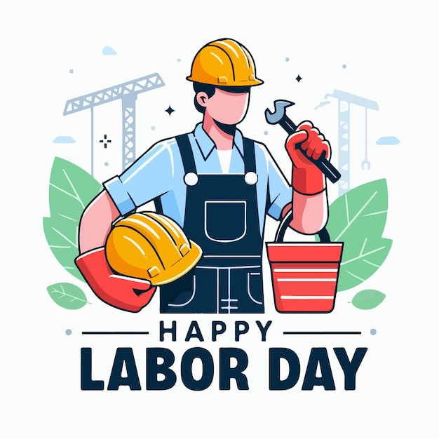 Vector happy labor day background vector illustion