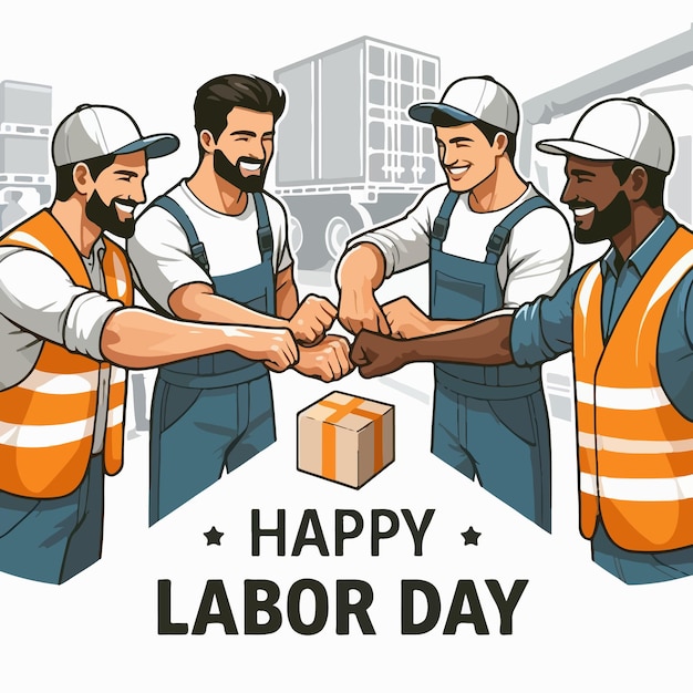 Vector happy labor day background vector illustion