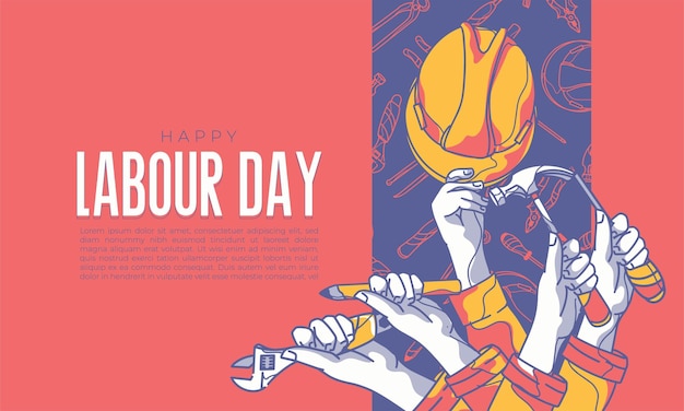 Happy Labor Day banner Design template Vector illustration