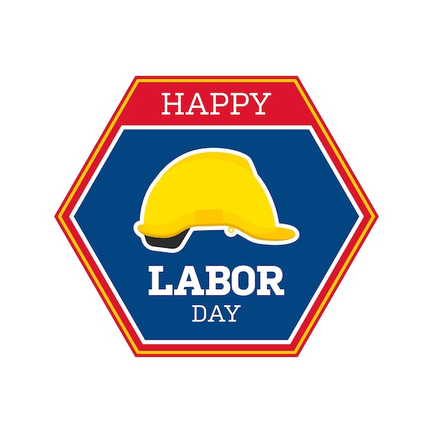 Happy Labor Day banner isolated on white background