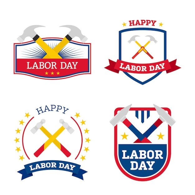 Happy Labor Day banner isolated on white background