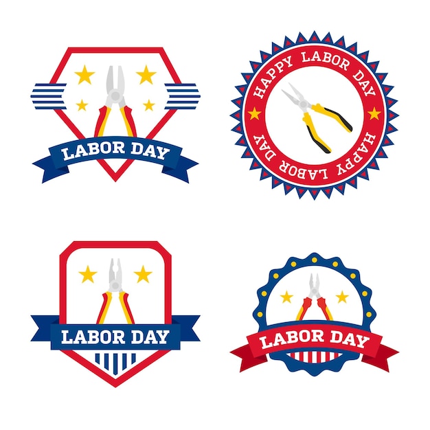 Happy Labor Day banner isolated on white background