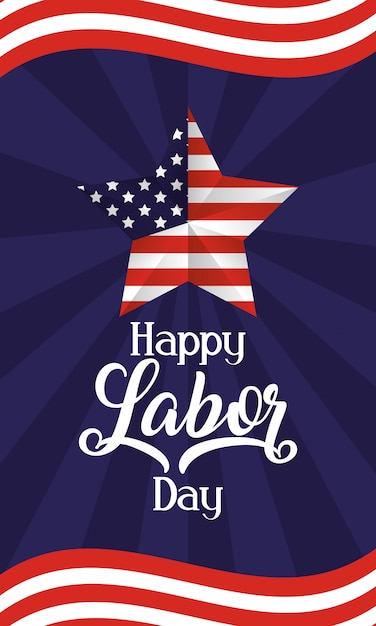 Happy labor day celebration with usa flag