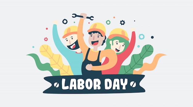 Happy labor day illustration 